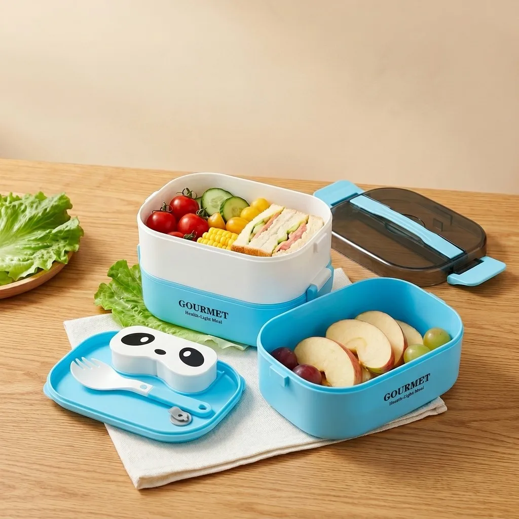 Meal Prep Or Prep Meal - กล่องข้าวเบนโตะสำหรับเด็ก ใช้กับไมโครเวฟได้ ปลอดสาร BPA พลาสติก ป้องกันการรั่วซึม