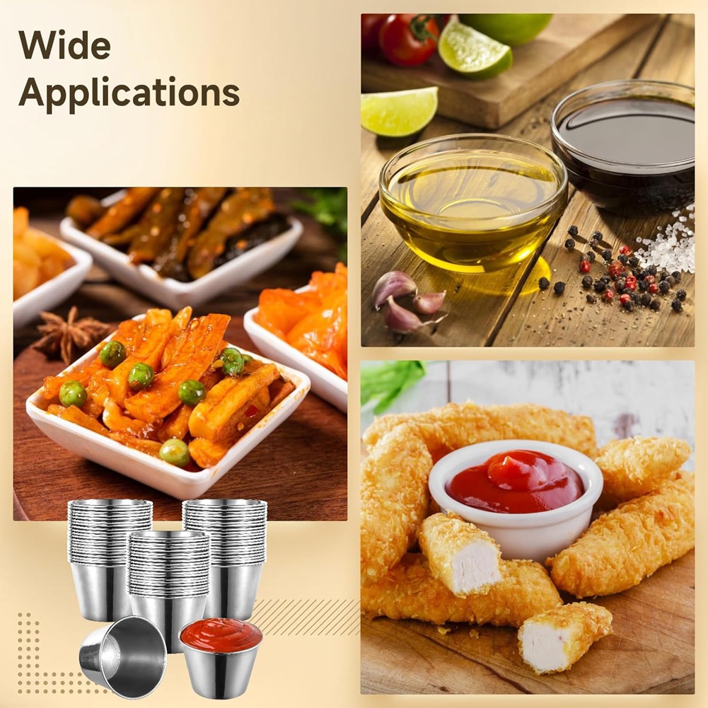 J1UL1N ชุดถ้วยซอสสแตนเลส 60 ชิ - Sauce Dipping Cup บทวิจารณ์และราคา