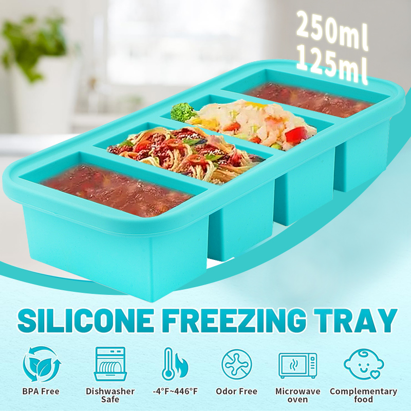 แม่พิมพ์ซิลิโคนสำหรับแช่แข็ง 4 - Meal Prep Template บทวิจารณ์และราคา