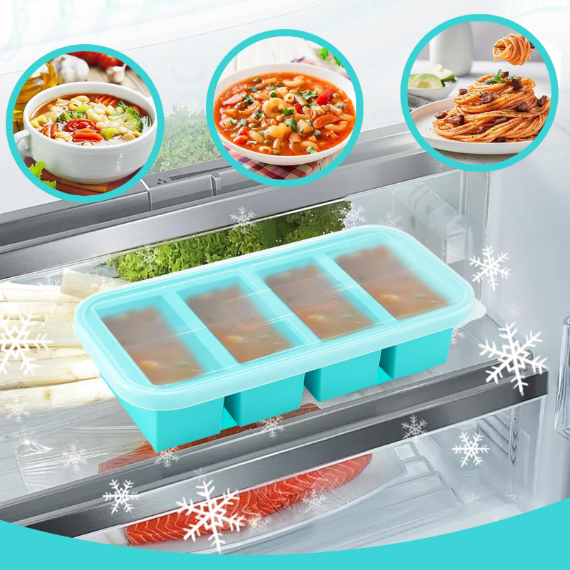 แม่พิมพ์ซิลิโคนสำหรับแช่แข็ง 4 - Meal Prep Template บทวิจารณ์และราคา