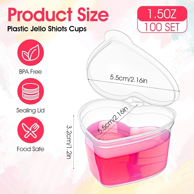 ชุด 100 ชิ้น ถ้วยเยลลี่ใสรูปหั - Sauce Dipping Cup บทวิจารณ์และราคา